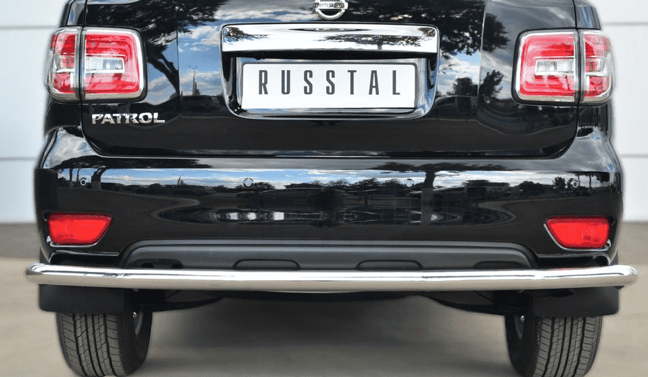 Защита заднего бампера D63 (секции) "RUSSTAL" для Nissan Patrol
