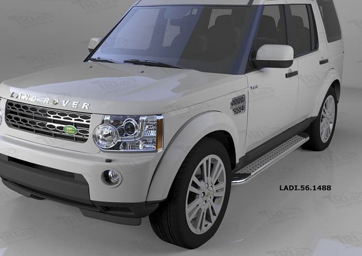 Пороги алюминиевые (Opal) для Land Rover Discovery 4
