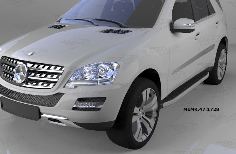Пороги алюминиевые (Alyans) для Mercedes-Benz ML W164