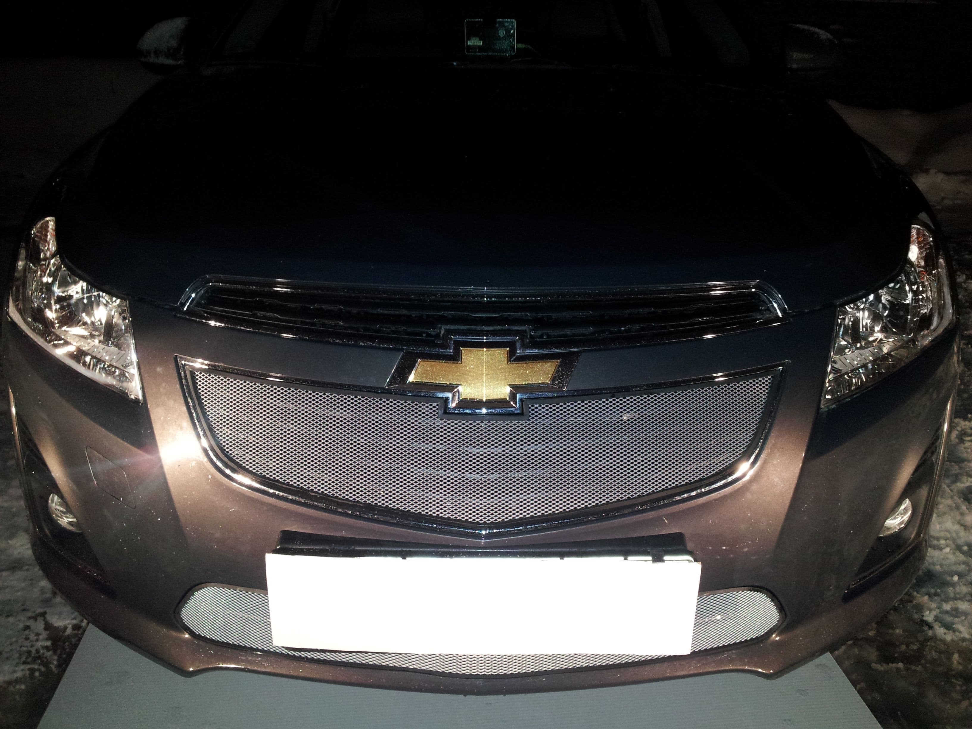 Защитная сетка радиатора ProtectGrille верхняя для Chevrolet Cruze (2013-2015 Хром)