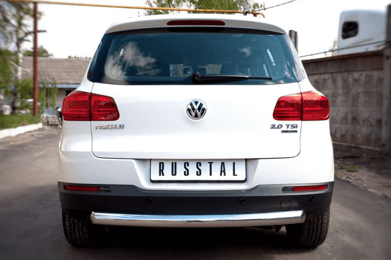 Защита заднего бампера D76 (дуга) "RUSSTAL" для Volkswagen Tiguan Track & Field (Track & Style)
