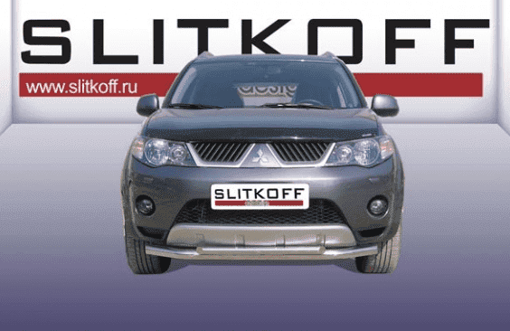 Передняя защита для Mitsubishi Outlander XL (2006-2009)