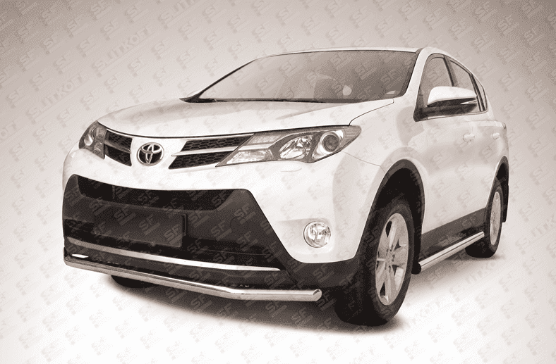 Защита переднего бампера Slitkoff для Toyota RAV4 (2013-2015)
