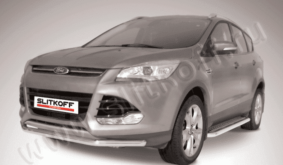 Защита переднего бампера Slitkoff для Ford Kuga (2012-2015)