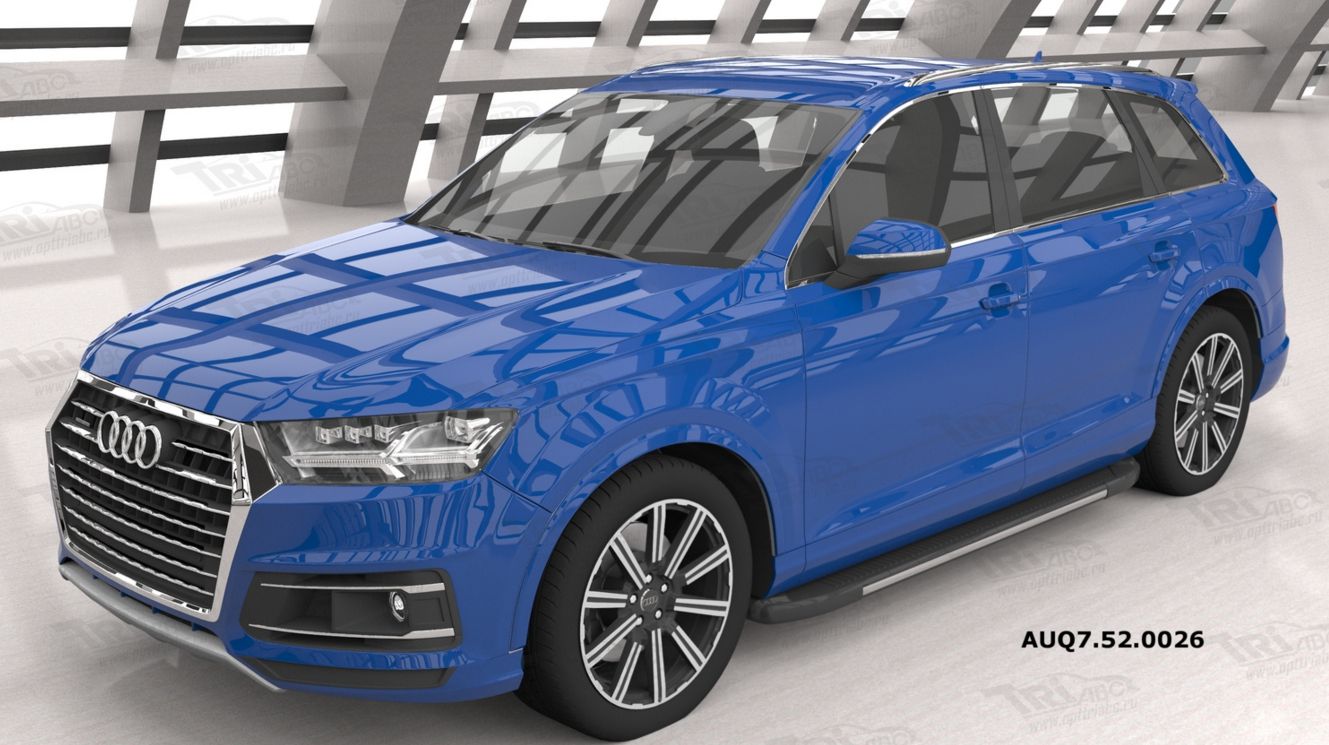 Пороги алюминиевые (Onyx) для Audi Q7 (2015-н.в.)