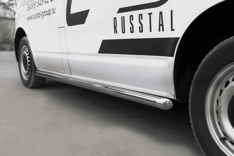 Пороги труба D63 (вариант 1) (правый) "RUSSTAL" для Volkswagen Transporter Kasten