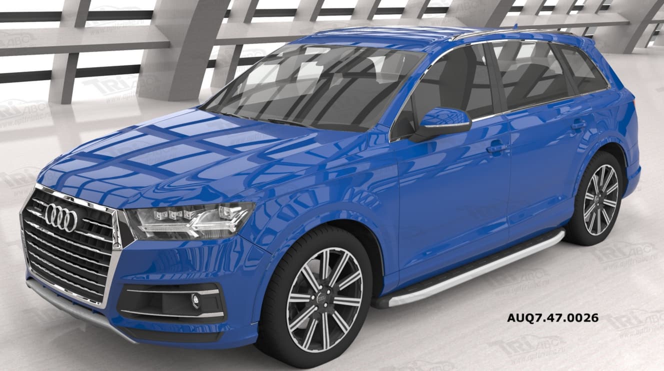 Пороги алюминиевые (Alyans) для Audi Q7 (2015-н.в.)