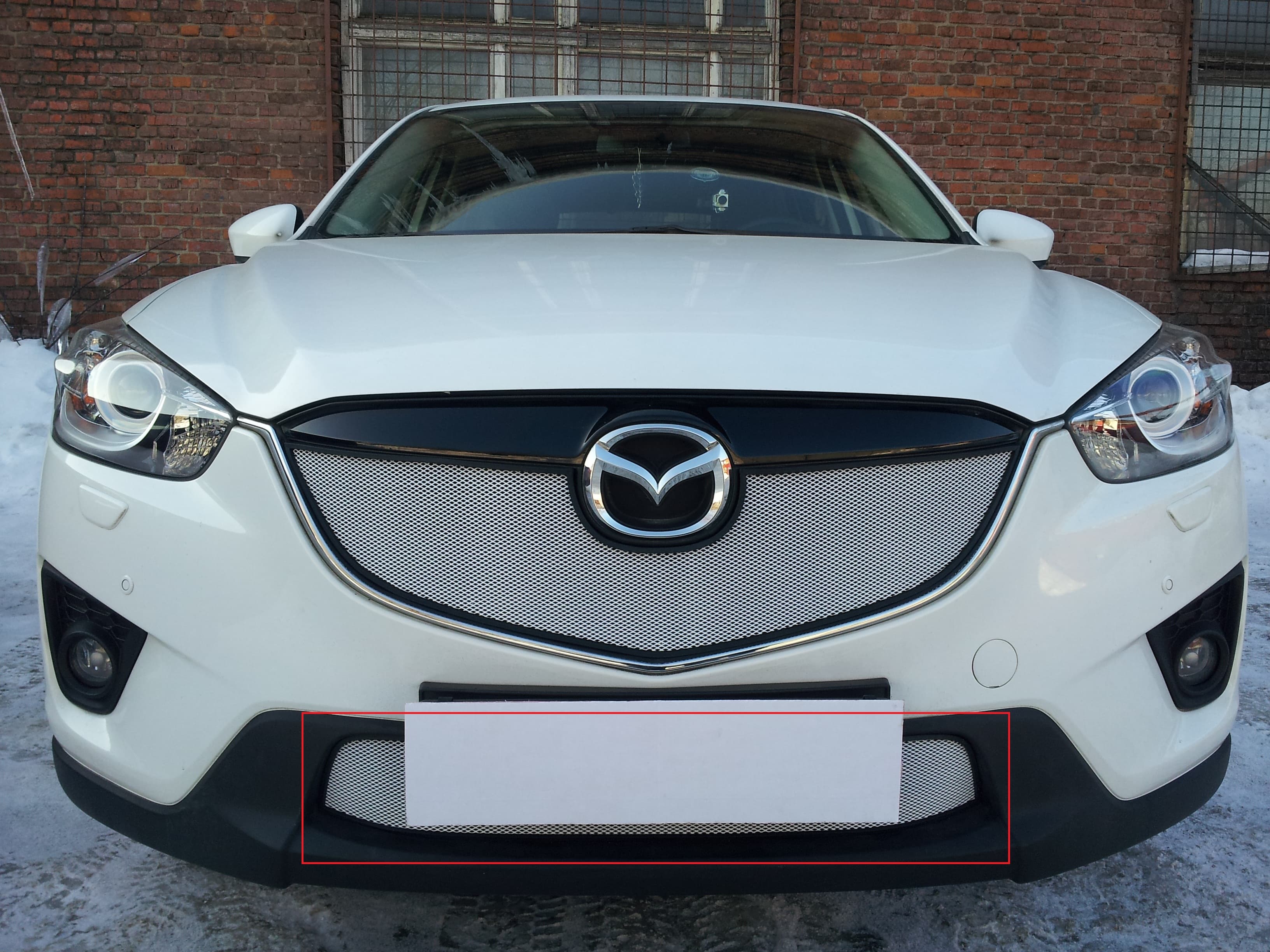 Защитная сетка радиатора ProtectGrille Premium нижняя для Mazda CX5 (2012-2014 Хром)