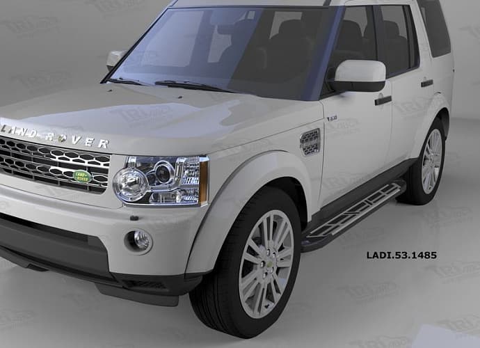 Пороги алюминиевые (Corund Silver) для Land Rover Discovery 4
