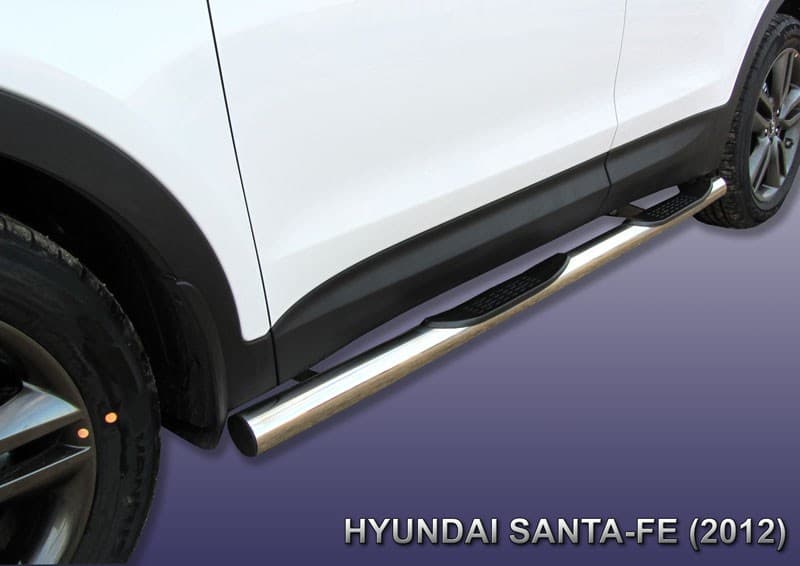 Пороги Slitkoff стальная труба для Hyundai Santa Fe (2012-2015)