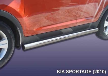 Пороги d76 труба "SLITKOFF" для Kia Sportage