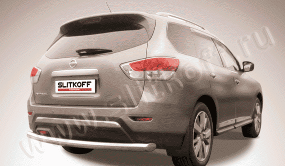 Защита заднего бампера d76 "SLITKOFF" для Nissan Pathfinder
