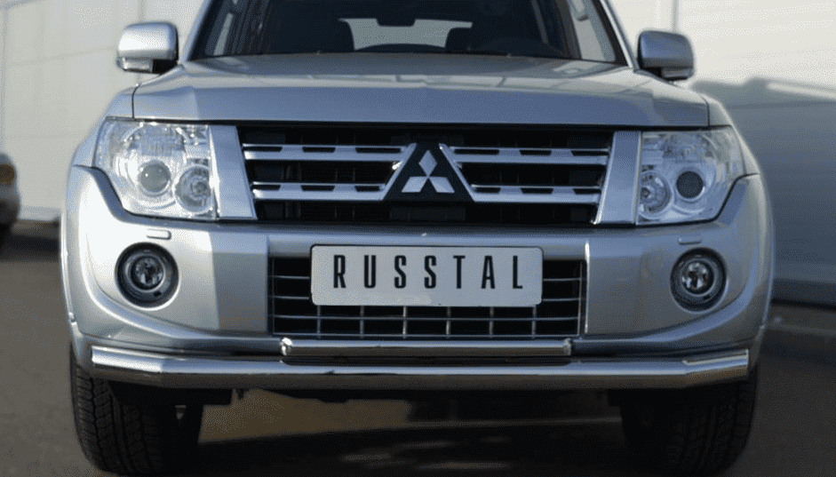 Передняя защита Russtal для Mitsubishi Pajero 4 (2011-2014)