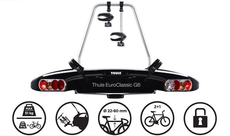 Велобагажник с замком Thule EuroClassic G6 928 на фаркоп (на 2-3 велосипеда)