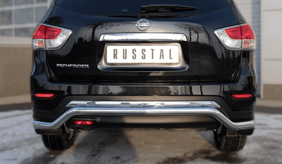Защита заднего бампера D63 (волна) "RUSSTAL" для Nissan Pathfinder