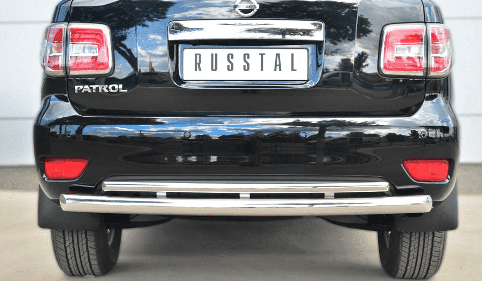 Защита заднего бампера D76 (дуга) D42 (дуга) "RUSSTAL" для Nissan Patrol