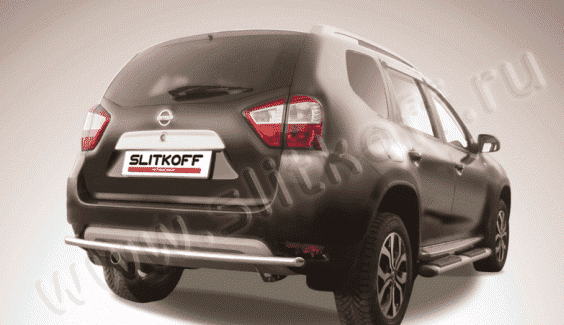 Защита заднего бампера 42 мм "SLITKOFF" для Nissan Terrano
