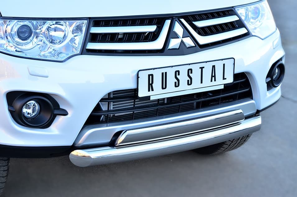 Передняя защита Russtal для Mitsubishi Pajero Sport (2013-2015)