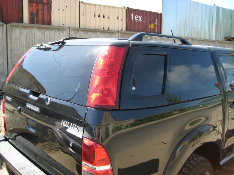 Стальной кунг Sammitr SUV PLUS V4 с дополнительным стопом и стеклоочистителем, черный для Toyota Hilux