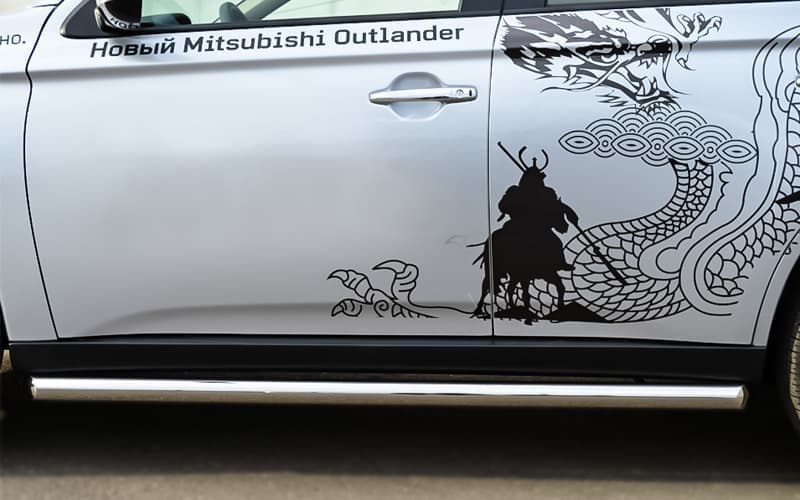 Пороги труба D63 (вариант 1) "RUSSTAL" для Mitsubishi Outlander