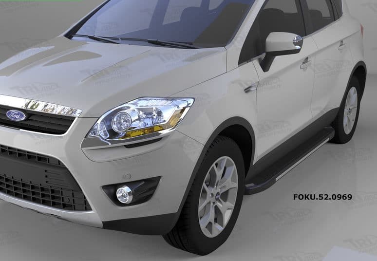 Пороги алюминиевые (Onyx) для Ford Kuga (2008-2012)