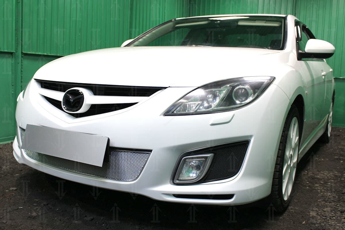 Защитная сетка радиатора ProtectGrille Premium для Mazda 6 (2007-2010 Хром)