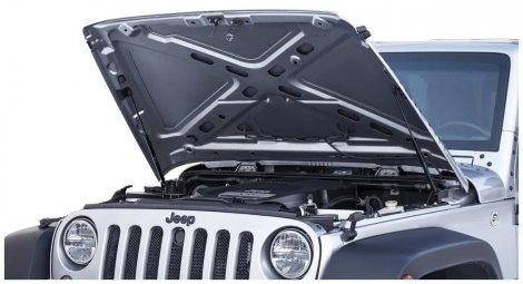 Газовые упоры (амортизаторы) капота Rival для Jeep Wrangler (2007-2018)
