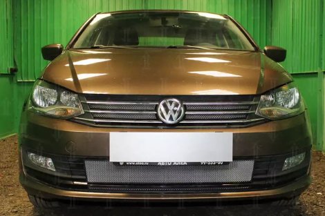 Защитная сетка радиатора ProtectGrille для Volkswagen Polo нижняя (2015-2020 хром)