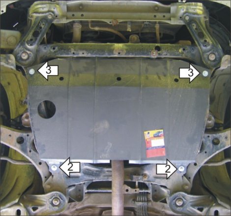 Стальная защита картера и КПП Motodor для Toyota Previa (2000-2006)