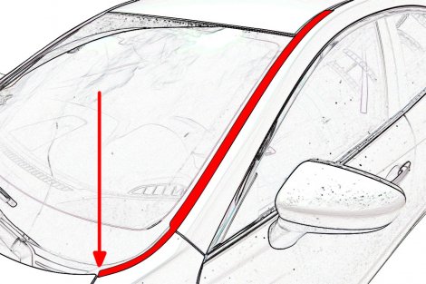 Водосток лобового стекла для Mazda 3 (2009-2013)