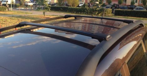 Багажник FICOPRO черный на аэродинамических дугах для Volkswagen Tiguan (2016-н.в.)