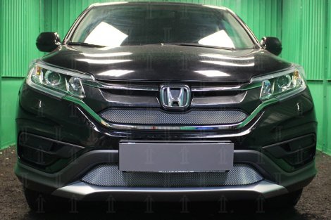 Защитная сетка радиатора ProtectGrille верхняя для Honda CR-V IV (дв. 2.0 2015-н.в. Хром)