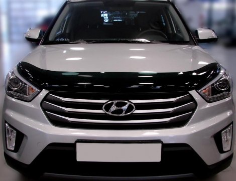 Дефлектор капота SIM темный для Hyundai Creta